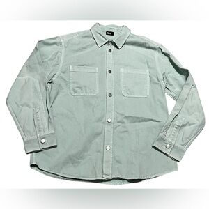 The Kooples Denim Shirt Light Mint Green Button Up men’s size medium long sleeve